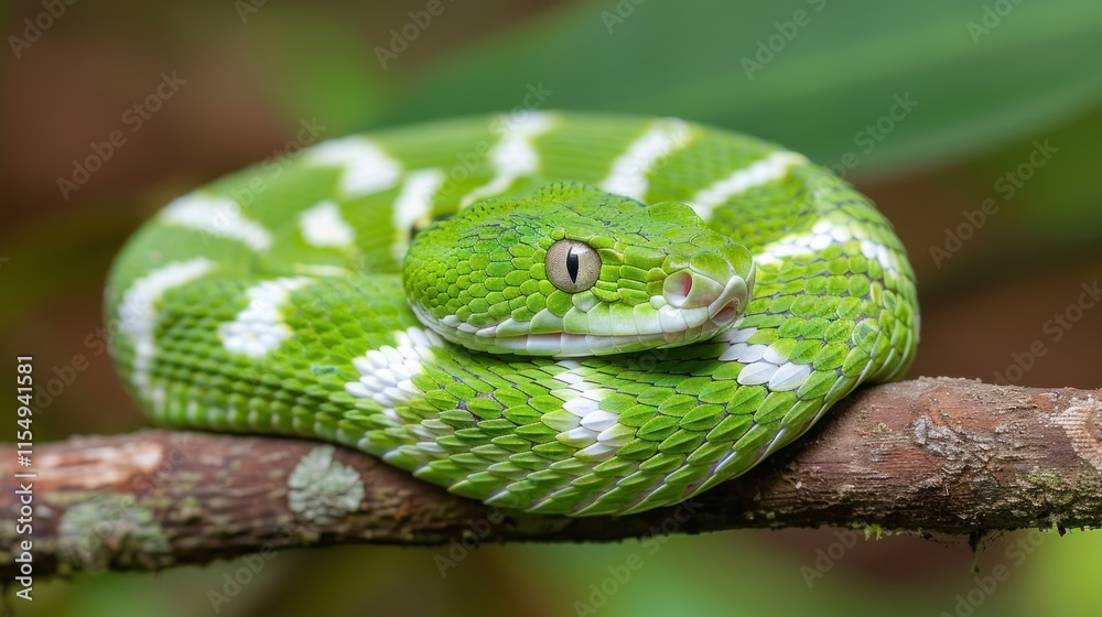 green snake resting on a branch green snake resting on a branch