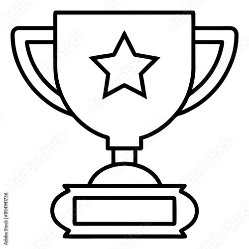 Trophy of Success Line Art Vector Design