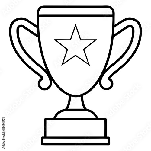 Trophy of Success Line Art Vector Design