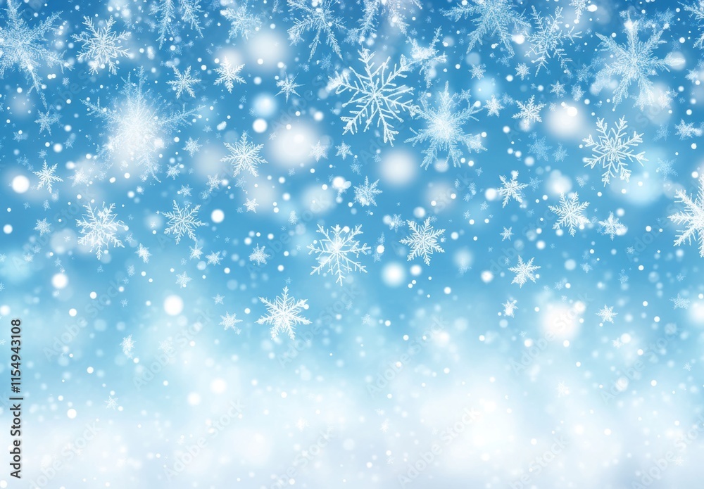 Enchanting Winter Wonderland with Soft Snowflakes Falling Against a Cool Blue Background, Creating a Magical and Tranquil Atmosphere of the Seasonal Beauty Enchanting Winter Wonderland with Soft Snowflakes Falling Against a Cool Blue Background, Creating a Magical and Tranquil Atmosphere of the Seasonal Beauty