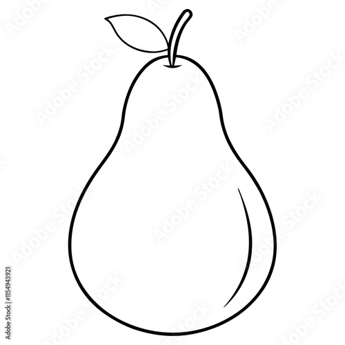 Pear line art art vector