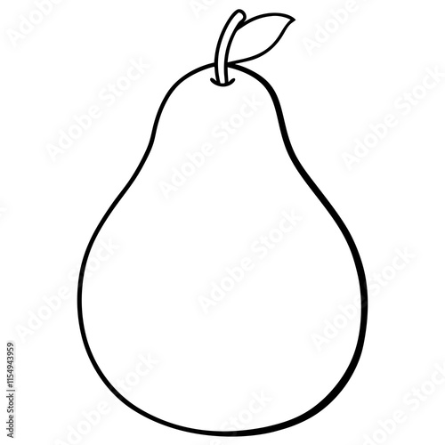 Pear line art art vector