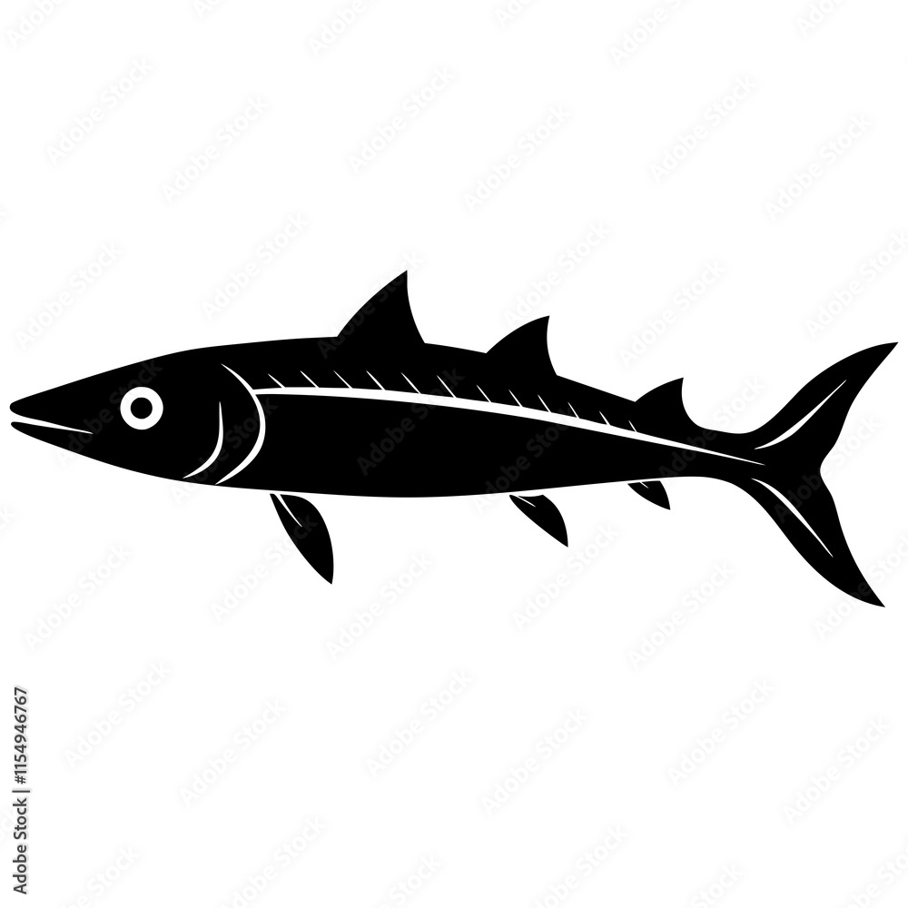 Fototapeta premium Sleek Barracuda Fish Silhouette Design 