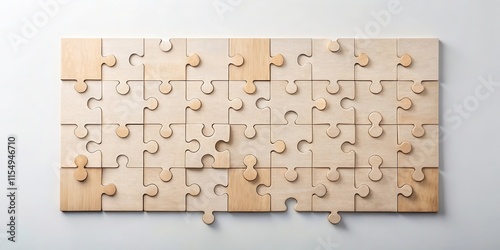 Unassembled Wooden Jigsaw Puzzle A Visual Representation of Incomplete Tasks and the Pursuit of Completion photo