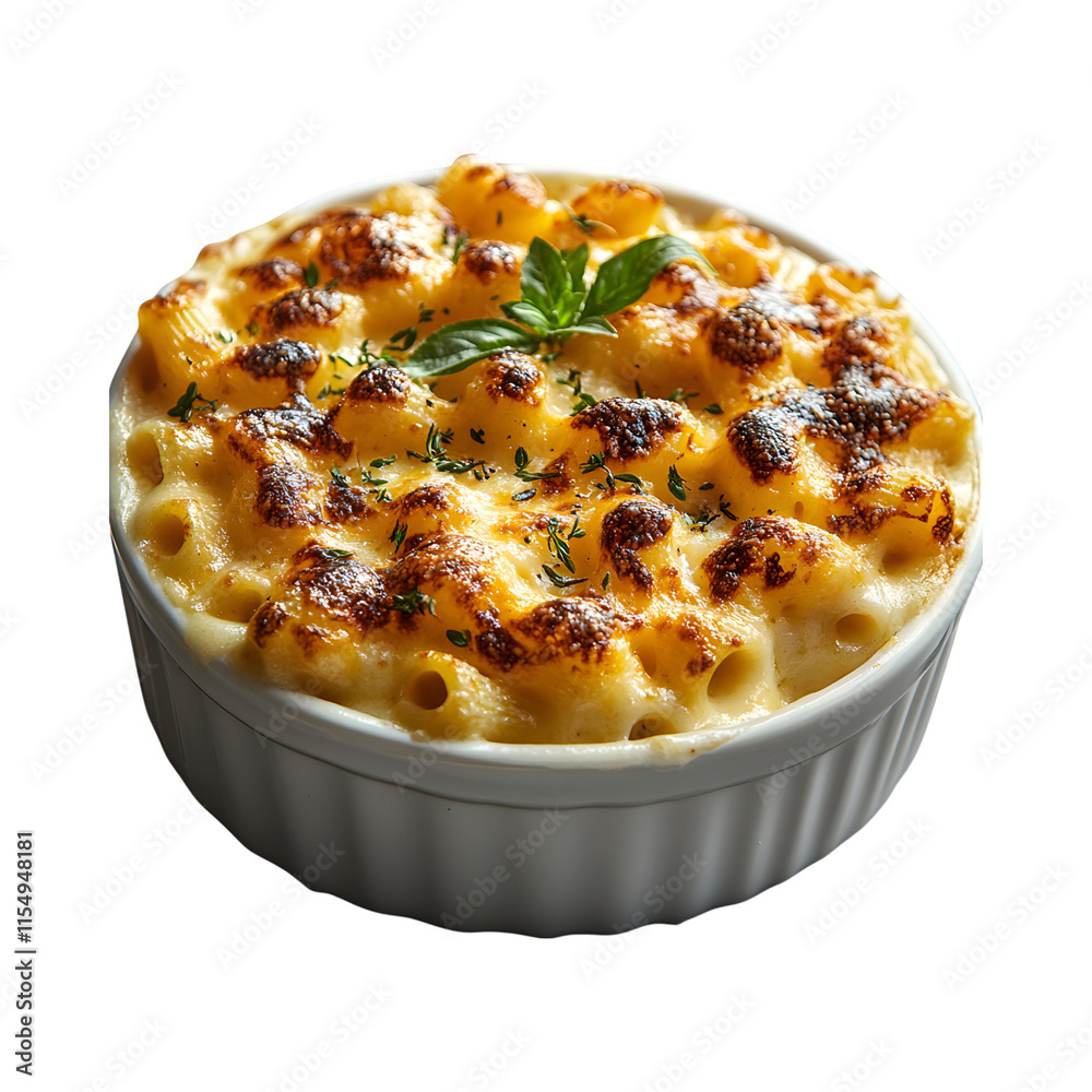 Delicous Macaroni and Cheese Bake isolated on transparent background Delicous Macaroni and Cheese Bake isolated on transparent background