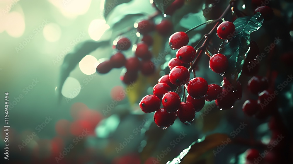 Coffee beans ripening on a branch in the sun Coffee beans ripening on a branch in the sun