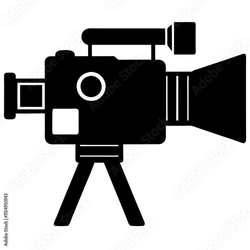 Video Camera silhouette white background