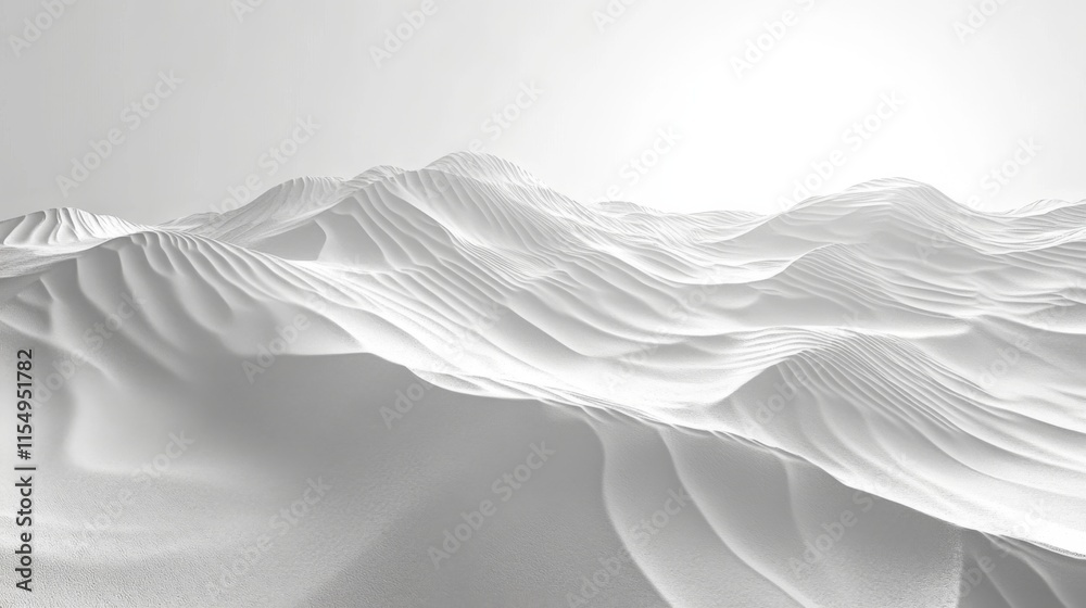 Abstract monochrome dunescape, smooth, flowing white sand. Abstract monochrome dunescape, smooth, flowing white sand.