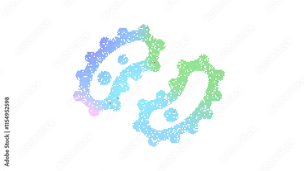 Icon bacteria is made up of LED square shapes. There are bright diodes and there are black dead diodes Icon bacteria is made up of LED square shapes. There are bright diodes and there are black dead diodes