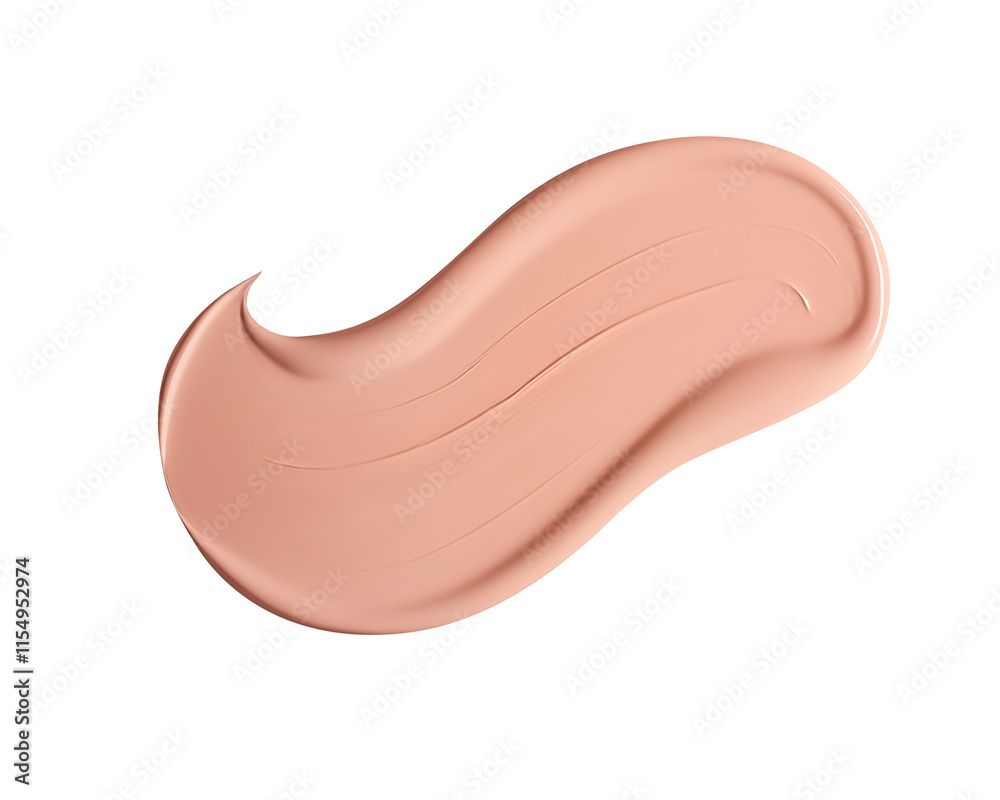 Foundation wide swatch. Close-up of liquid tinted moisturiser texture, flatlay. Isolated design element on transparent background Foundation wide swatch. Close-up of liquid tinted moisturiser texture, flatlay. Isolated design element on transparent background