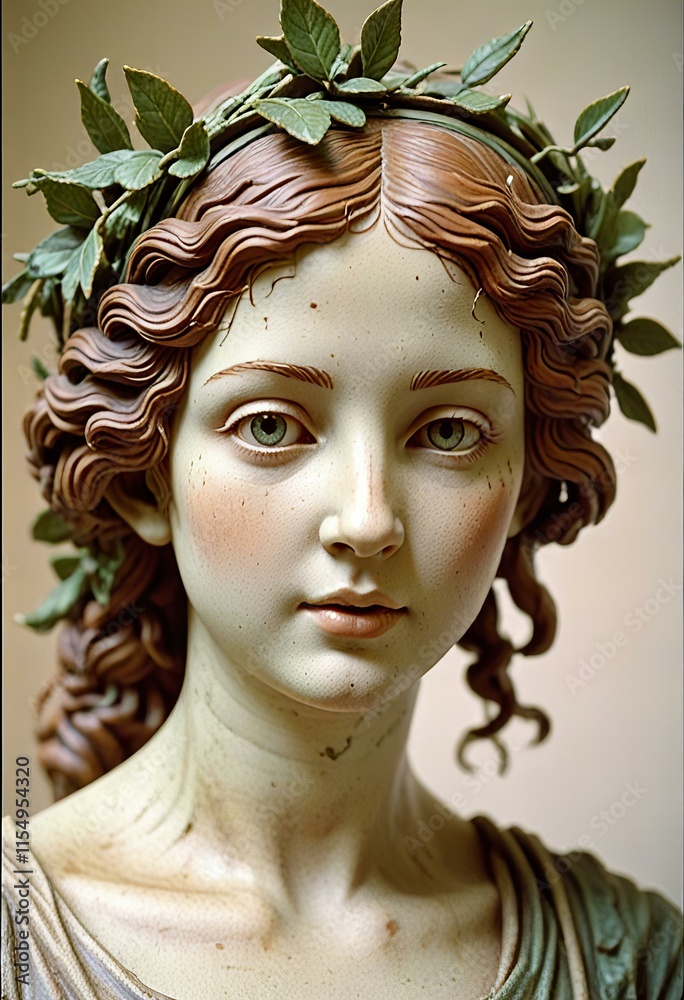 Nymph statue on white background. Nymph statue on white background.
