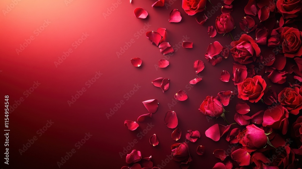 Valentine's Day or Wedding Background with Beautiful Roses. Concept for a romantic party invitation or love message. Premium and luxurious Ai-Generative. Valentine's Day or Wedding Background with Beautiful Roses. Concept for a romantic party invitation or love message. Premium and luxurious Ai-Generative.