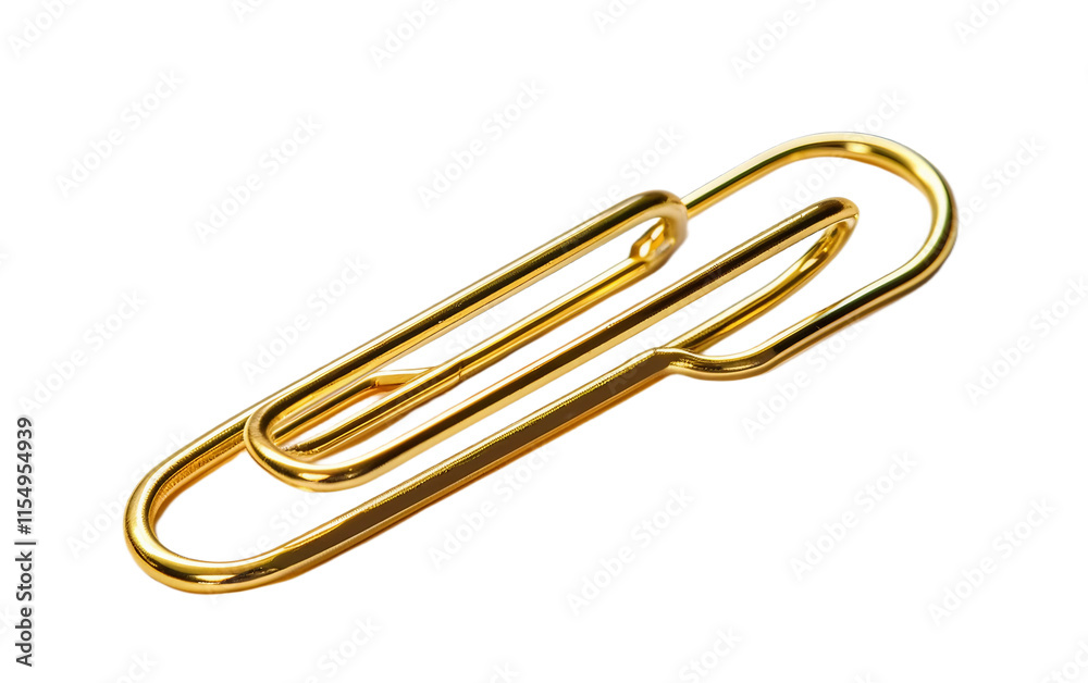 Gold Paperclip Design on transparent background PNG. Gold Paperclip Design on transparent background PNG.