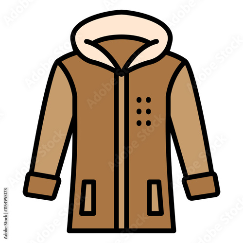 Illustration of Jacket Filled Icon Design