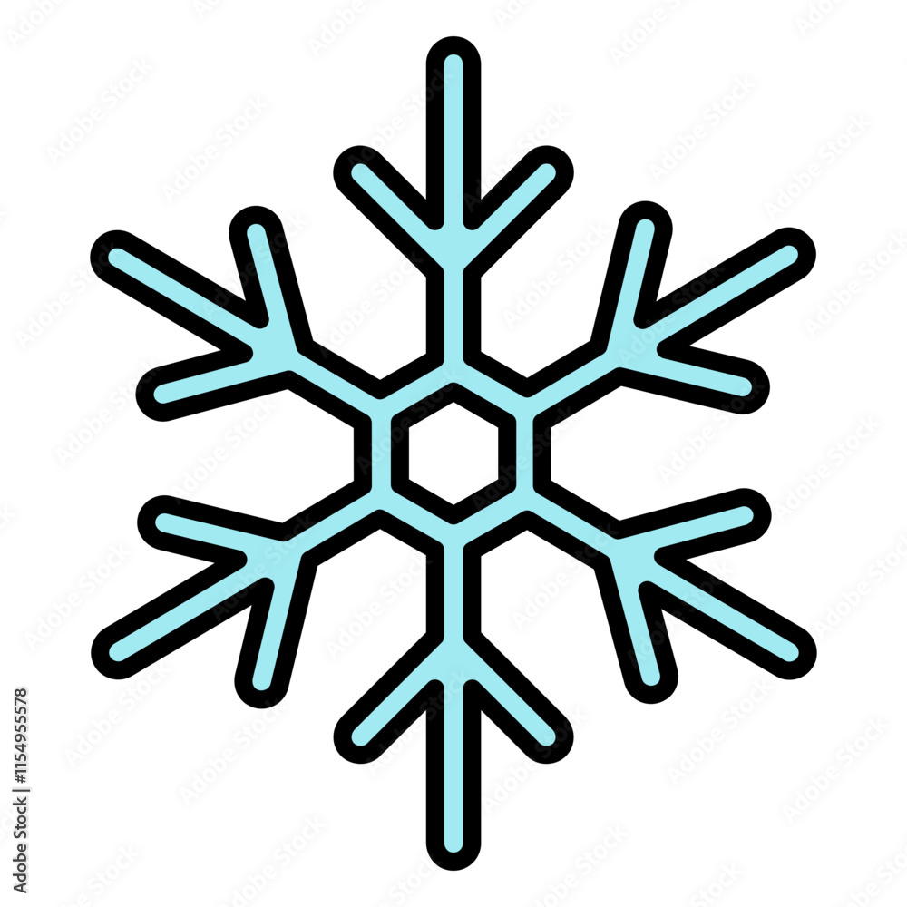 Illustration of Snow Flake Filled Icon Design Illustration of Snow Flake Filled Icon Design