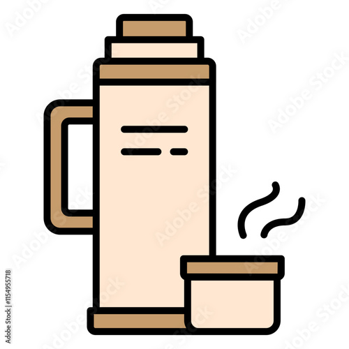 Illustration of Thermos Filled Icon Design