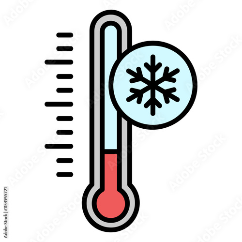 Illustration of Thermometer Filled Icon Design