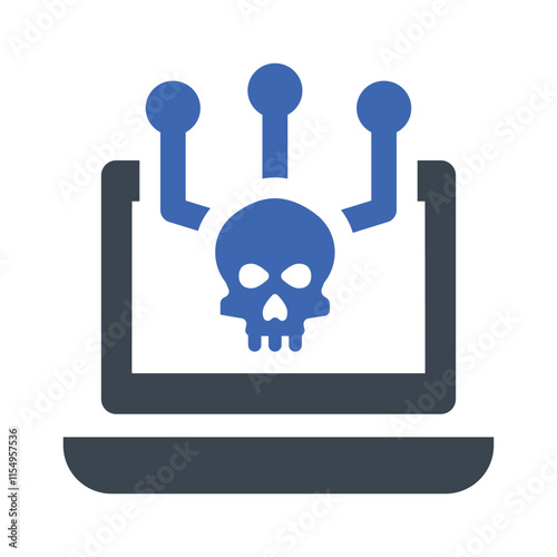 Laptop virus effect icon