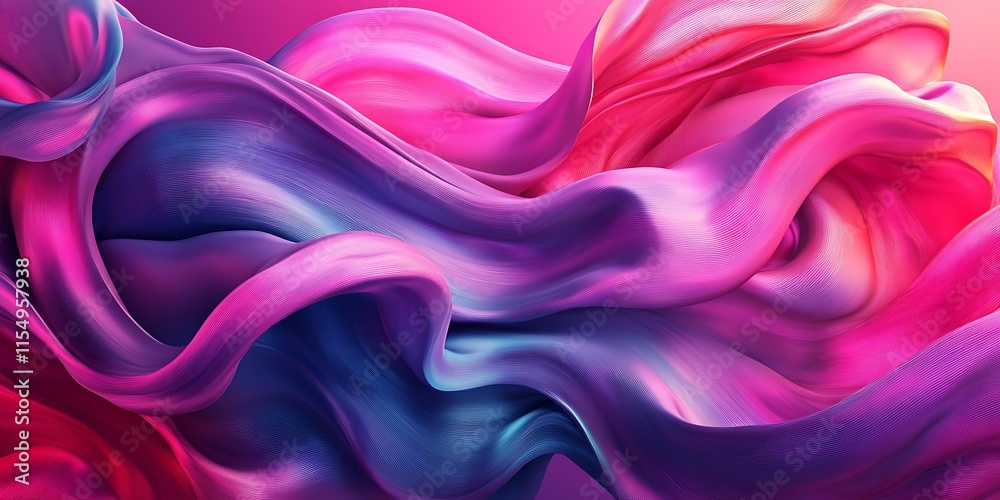 Fototapeta premium Abstract pink, purple, and blue fluid waves.