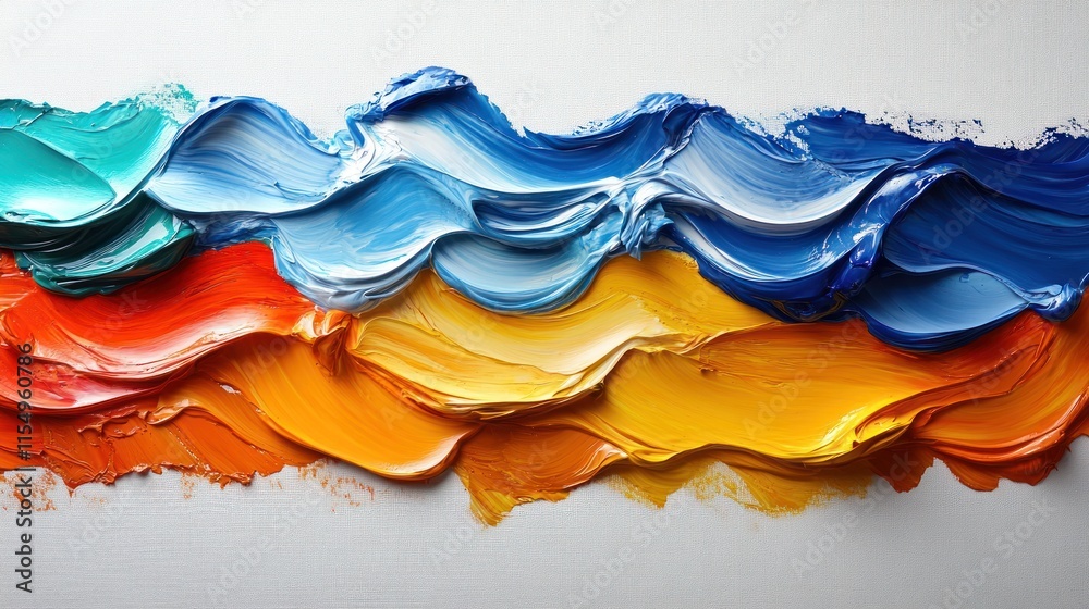 Vibrant abstract paint texture in flowing colors.