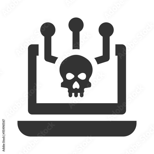 Laptop virus effect icon