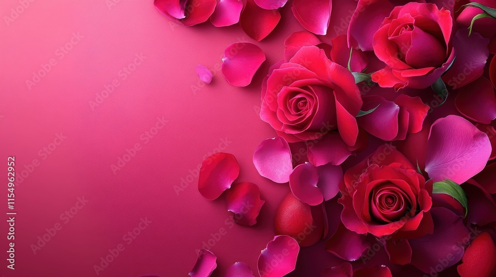 Valentine's Day or Wedding Background with Beautiful Roses. Concept for a romantic party invitation or love message. Premium and luxurious Ai-Generative. Valentine's Day or Wedding Background with Beautiful Roses. Concept for a romantic party invitation or love message. Premium and luxurious Ai-Generative.