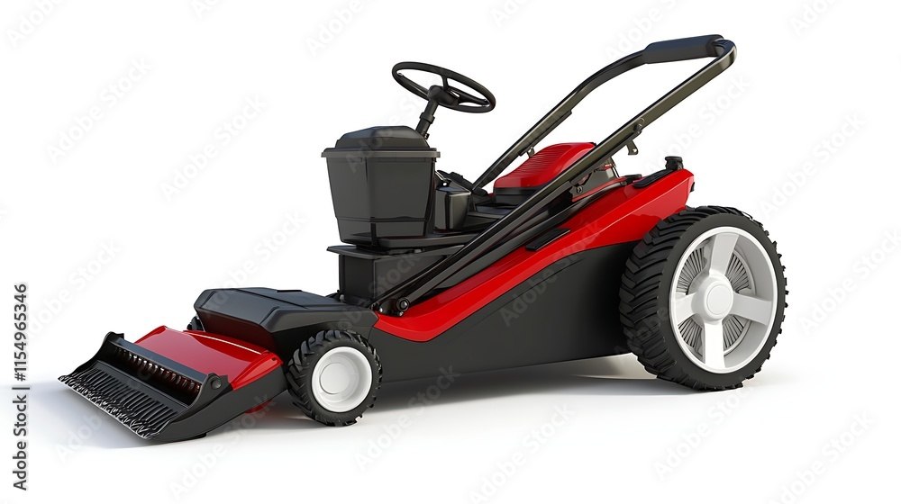 Lawn mower isolated on white background render Lawn mower isolated on white background render