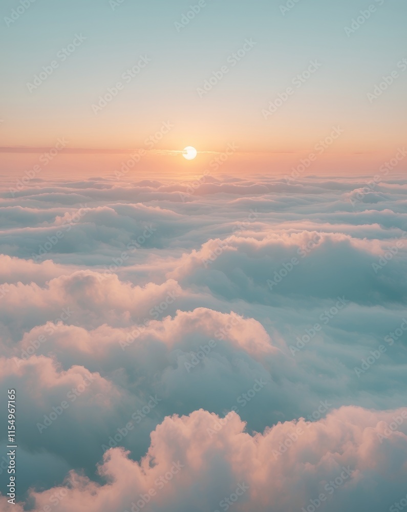 Sunset above a sea of clouds a breathtaking view