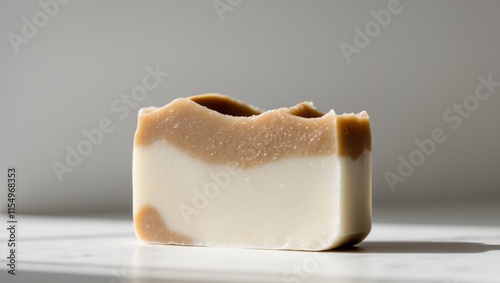 Natural handmade soap bar with a smooth texture photo