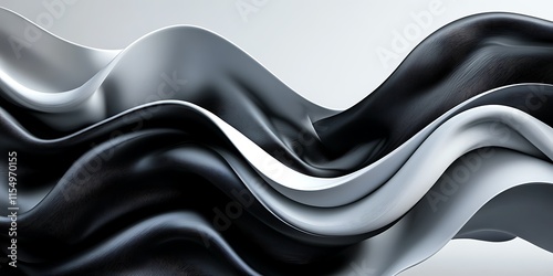 Abstract grayscale flowing fabric waves. (1)