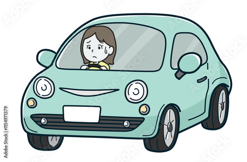 困っている運転手（肌色白）