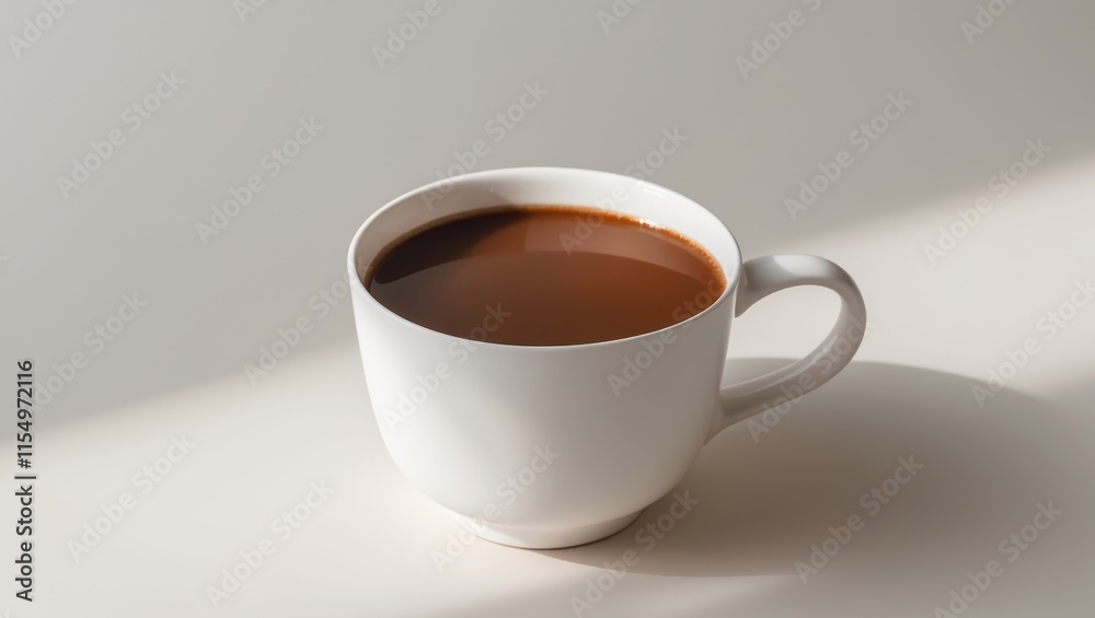there is a white cup with a brown liquid in it there is a white cup with a brown liquid in it