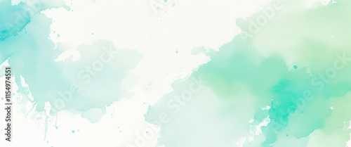 light Green blue watercolor wet wash splash background