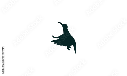 Flying Sunbird Silhouette Design  And Vector Illustration. 