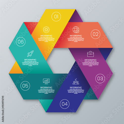 6 Step Timeline Infographic Template
