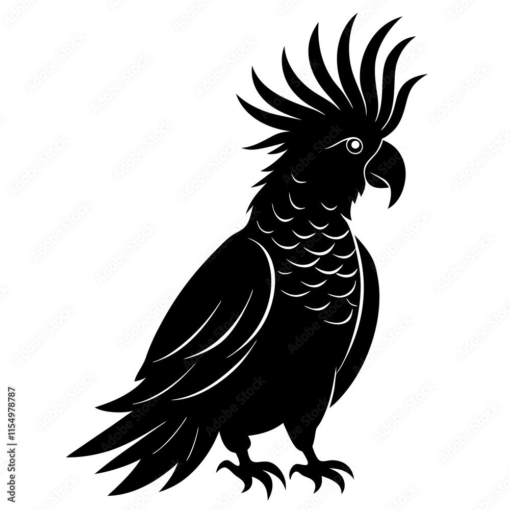 Fototapeta premium Cockatoo Silhouette vector illustration