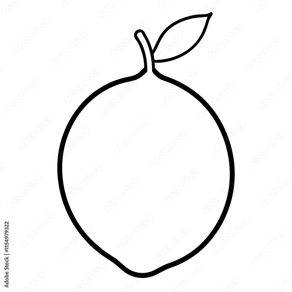 Minimalist Lemon Outline Vector Art Icon Minimalist Lemon Outline Vector Art Icon