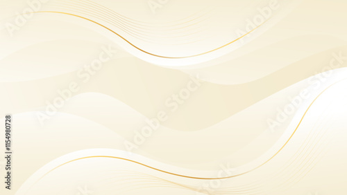 Abstract beige luxury wave background with gold lines. Elegant gradient modern wallpapers. Suitable for templates, banners, sales, ads, events, awards, web and pages