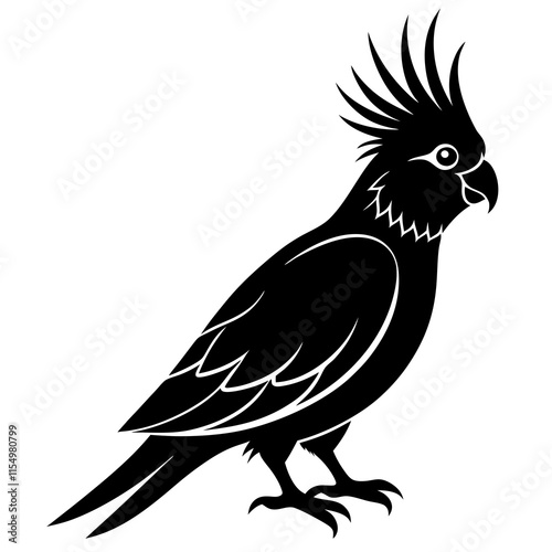 Cockatiel Silhouette vector illustration