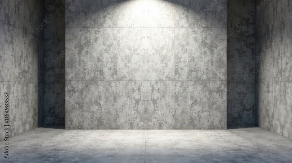 Empty concrete room with spotlight illumination, ideal for product display or minimalist design backgrounds Empty concrete room with spotlight illumination, ideal for product display or minimalist design backgrounds