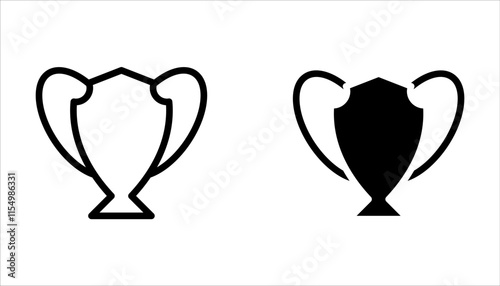Trophy icon set. Trophy cup, winner cup, Reward symbol sign for web and mobile on white background