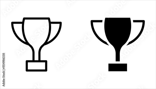 Trophy icon set. Trophy cup, winner cup, Reward symbol sign for web and mobile on white background