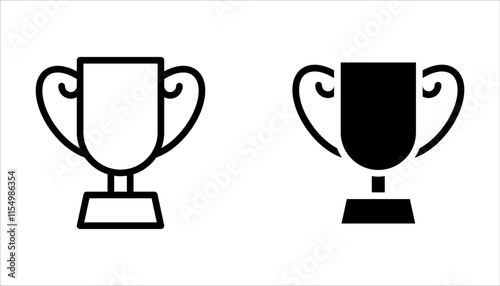 Trophy icon set. Trophy cup, winner cup, Reward symbol sign for web and mobile on white background