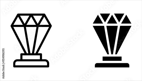 Trophy icon set. Trophy cup, winner cup, Reward symbol sign for web and mobile on white background