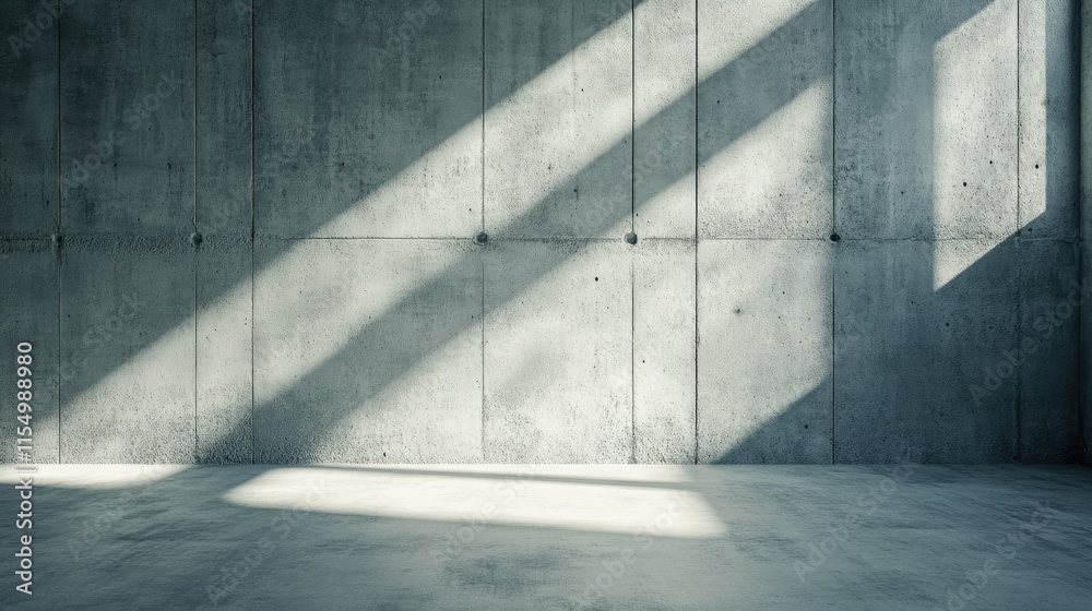 Abstract Concrete Wall with Light and Shadow Play in Interior Space Abstract Concrete Wall with Light and Shadow Play in Interior Space