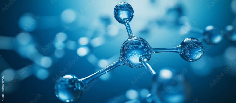 Abstract molecule structure in blue tones. Abstract molecule structure in blue tones.