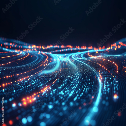 abstract technology background with network, generative AI illustration