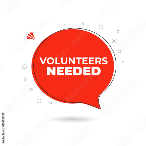 Volunteers needed speech bubble icon sign symbol. Banner for business, marketing and advertising. Vector illustration