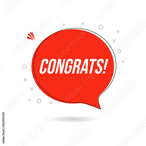 Congrats speech bubble. Banner, poster and sticker concept, text Congrats. Icon balloon with quote message congrats or congratulations. Vector Illustration