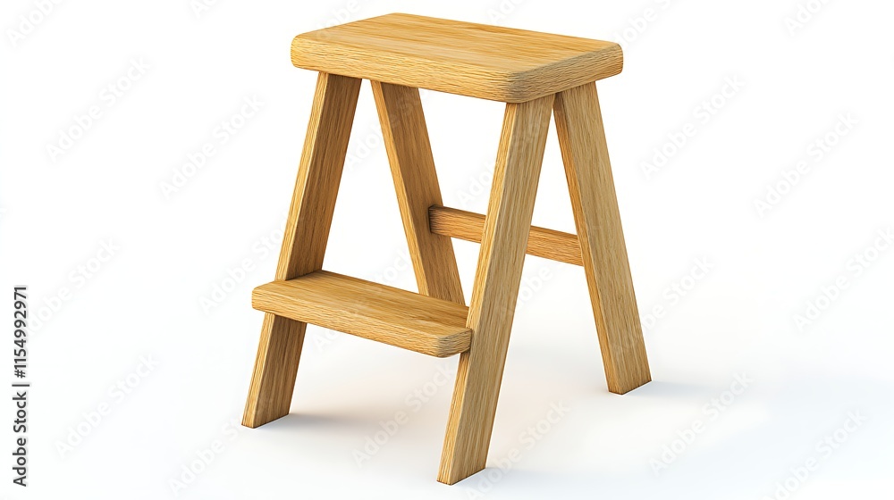 Wooden stool isolated on white background Wooden stool isolated on white background